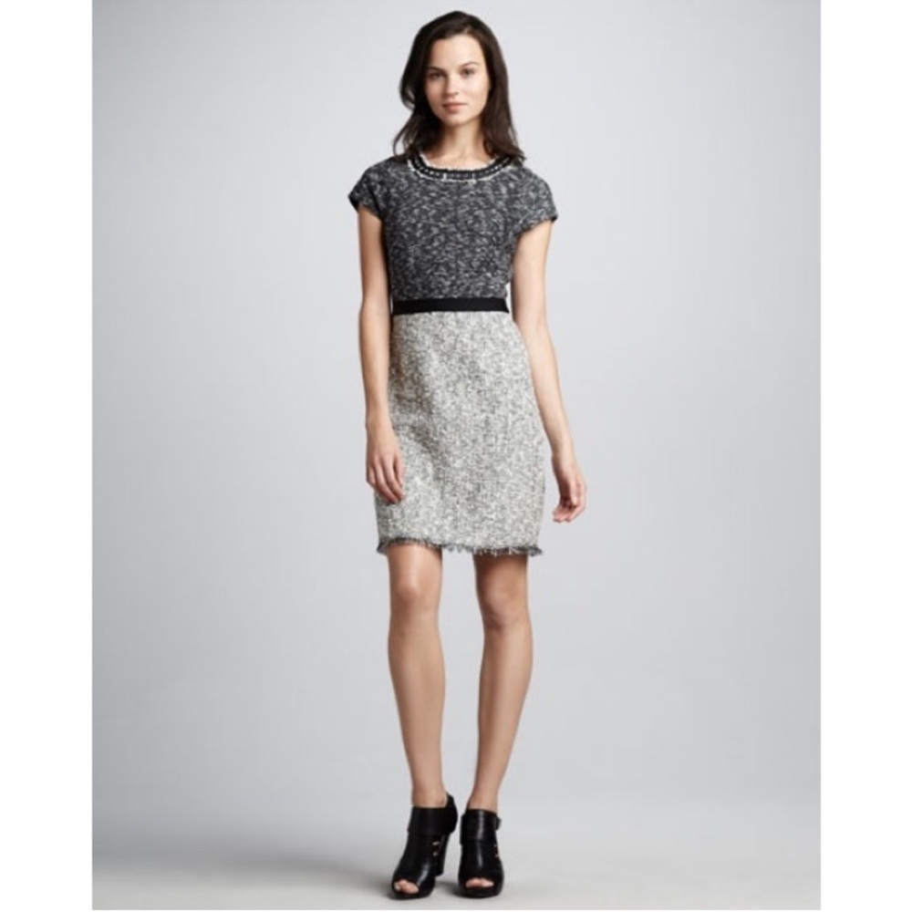 Rebecca Taylor Tweed Dress Grey & Black
